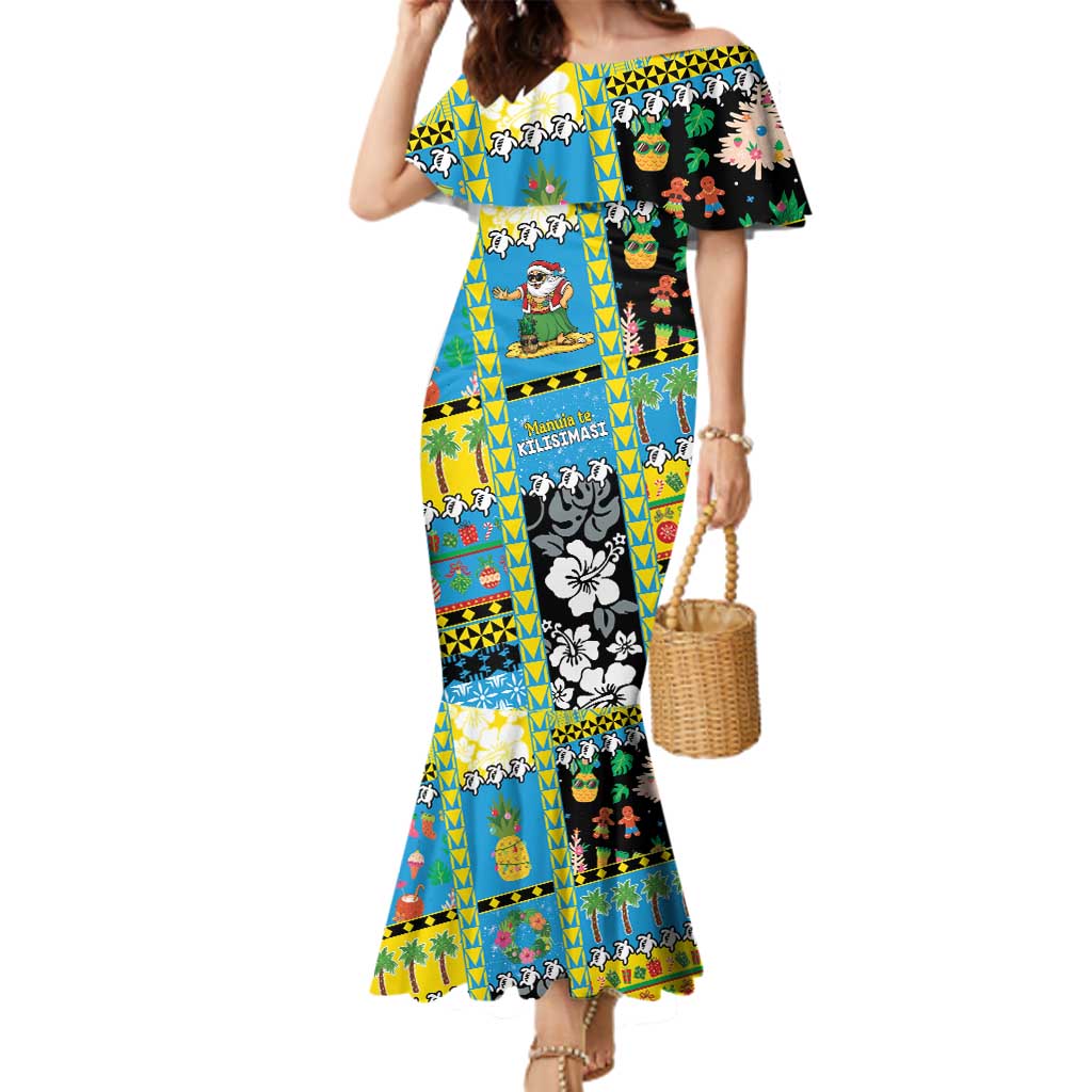 Tuvalu Christmas Family Matching Mermaid Dress and Hawaiian Shirt Festive Beach Vibes - Polynesian Pride
