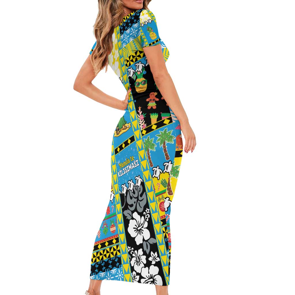 Tuvalu Christmas Family Matching Short Sleeve Bodycon Dress and Hawaiian Shirt Festive Beach Vibes - Polynesian Pride