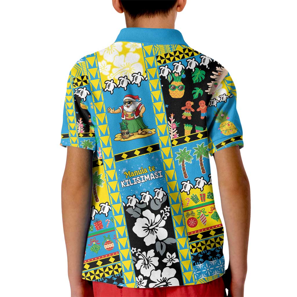 Tuvalu Christmas Kid Polo Shirt Festive Beach Vibes - Polynesian Pride