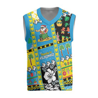 Tuvalu Christmas Knitted V-Neck Vest Festive Beach Vibes - Polynesian Pride