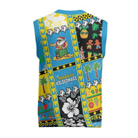 Tuvalu Christmas Knitted V-Neck Vest Festive Beach Vibes - Polynesian Pride