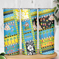 Tuvalu Christmas Skinny Tumbler Festive Beach Vibes - Polynesian Pride