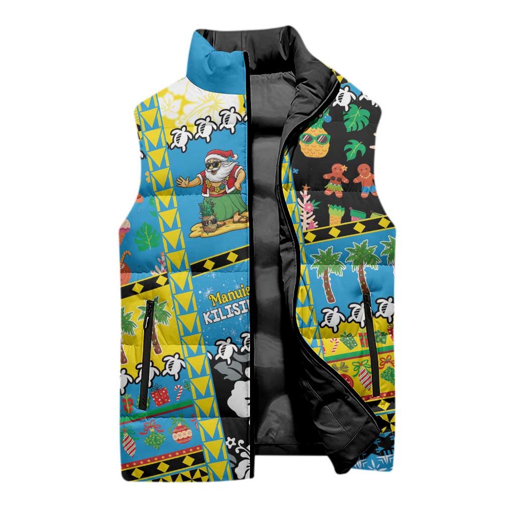Tuvalu Christmas Sleeveless Puffer Jacket Festive Beach Vibes - Polynesian Pride