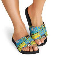 Tuvalu Christmas Slide Sandals Festive Beach Vibes - Polynesian Pride