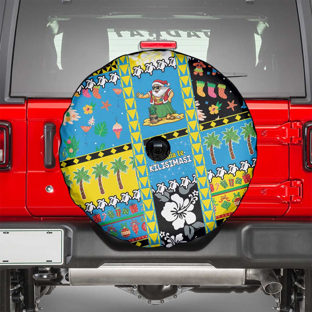 Tuvalu Christmas Spare Tire Cover Festive Beach Vibes - Polynesian Pride