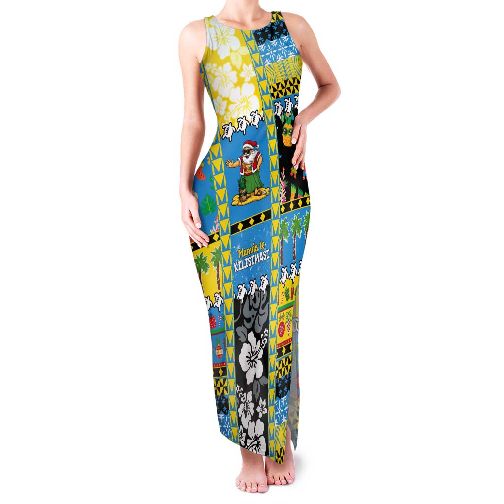 Tuvalu Christmas Tank Maxi Dress Festive Beach Vibes - Polynesian Pride