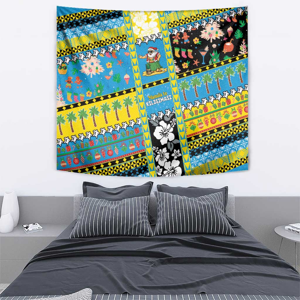 Tuvalu Christmas Tapestry Festive Beach Vibes - Polynesian Pride