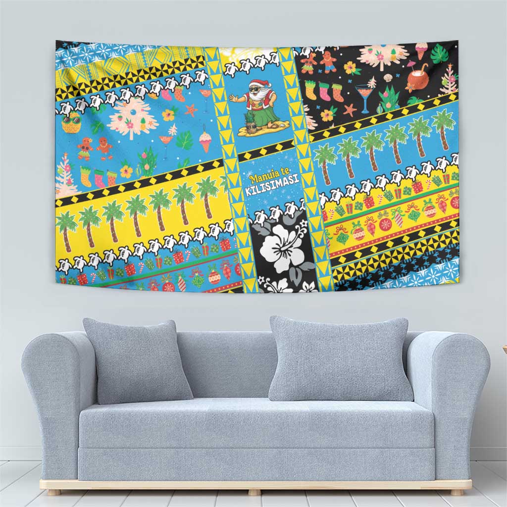 Tuvalu Christmas Tapestry Festive Beach Vibes - Polynesian Pride