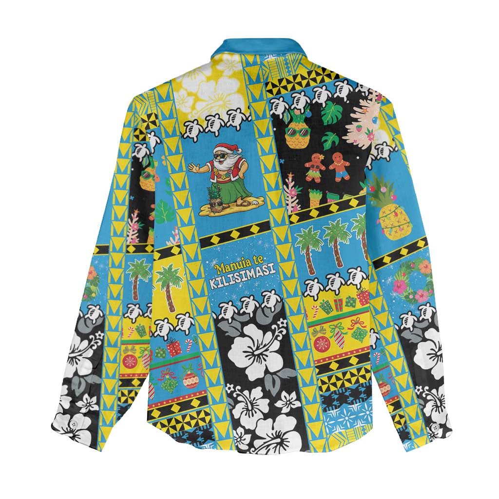 Tuvalu Christmas Women Casual Shirt Festive Beach Vibes - Polynesian Pride