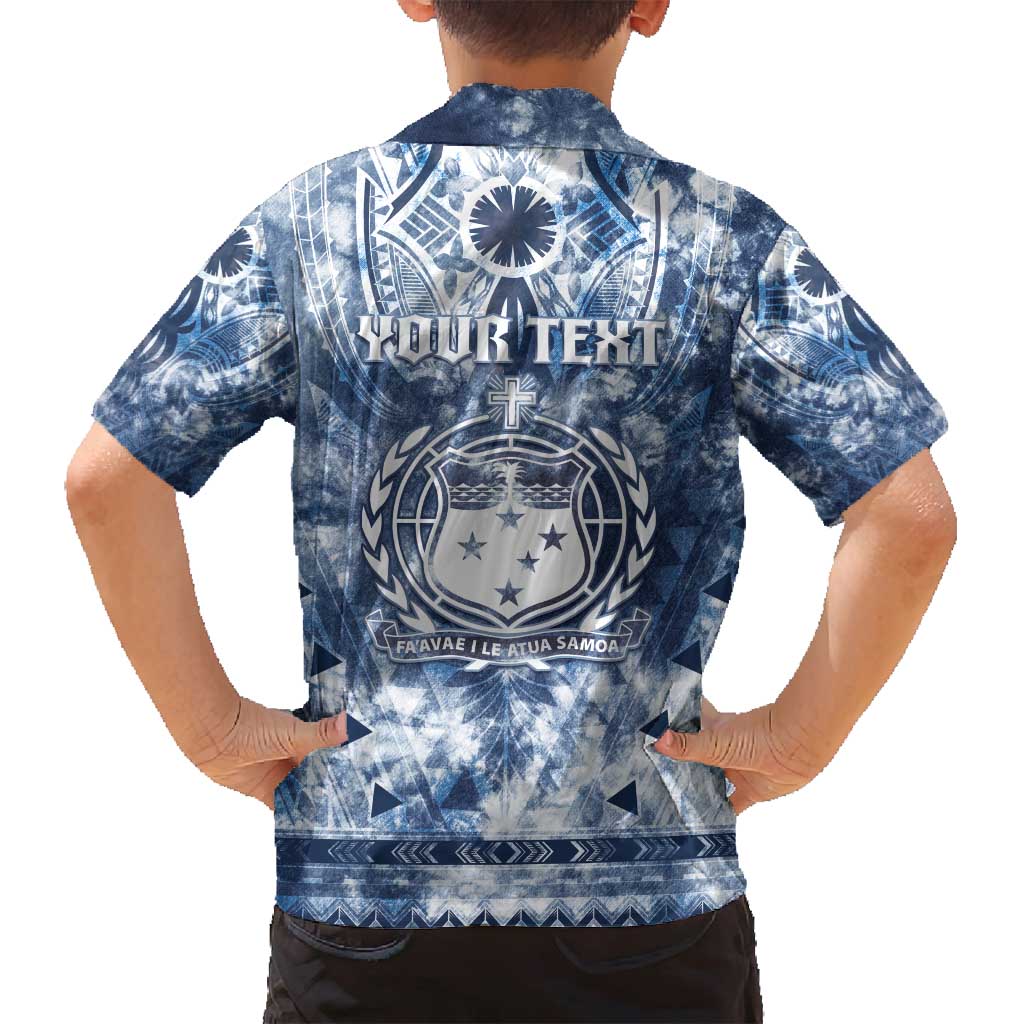 Samoa 685 Family Matching Off Shoulder Short Dress and Hawaiian Shirt Polynesian Pattern Tie Dye Style LT05 - Polynesian Pride