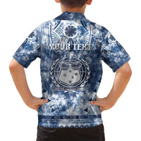 Samoa 685 Family Matching Off Shoulder Short Dress and Hawaiian Shirt Polynesian Pattern Tie Dye Style LT05 - Polynesian Pride