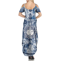 Samoa 685 Family Matching Summer Maxi Dress and Hawaiian Shirt Polynesian Pattern Tie Dye Style