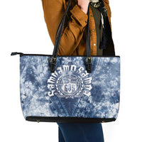 Samoa 685 Leather Tote Bag Polynesian Pattern Tie Dye Style