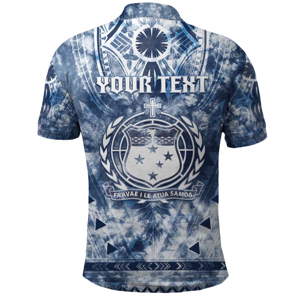 Samoa 685 Polo Shirt Polynesian Pattern Tie Dye Style