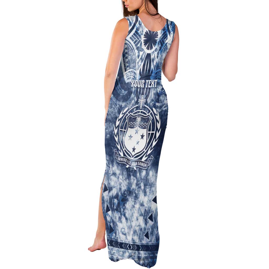 Samoa 685 Tank Maxi Dress Polynesian Pattern Tie Dye Style
