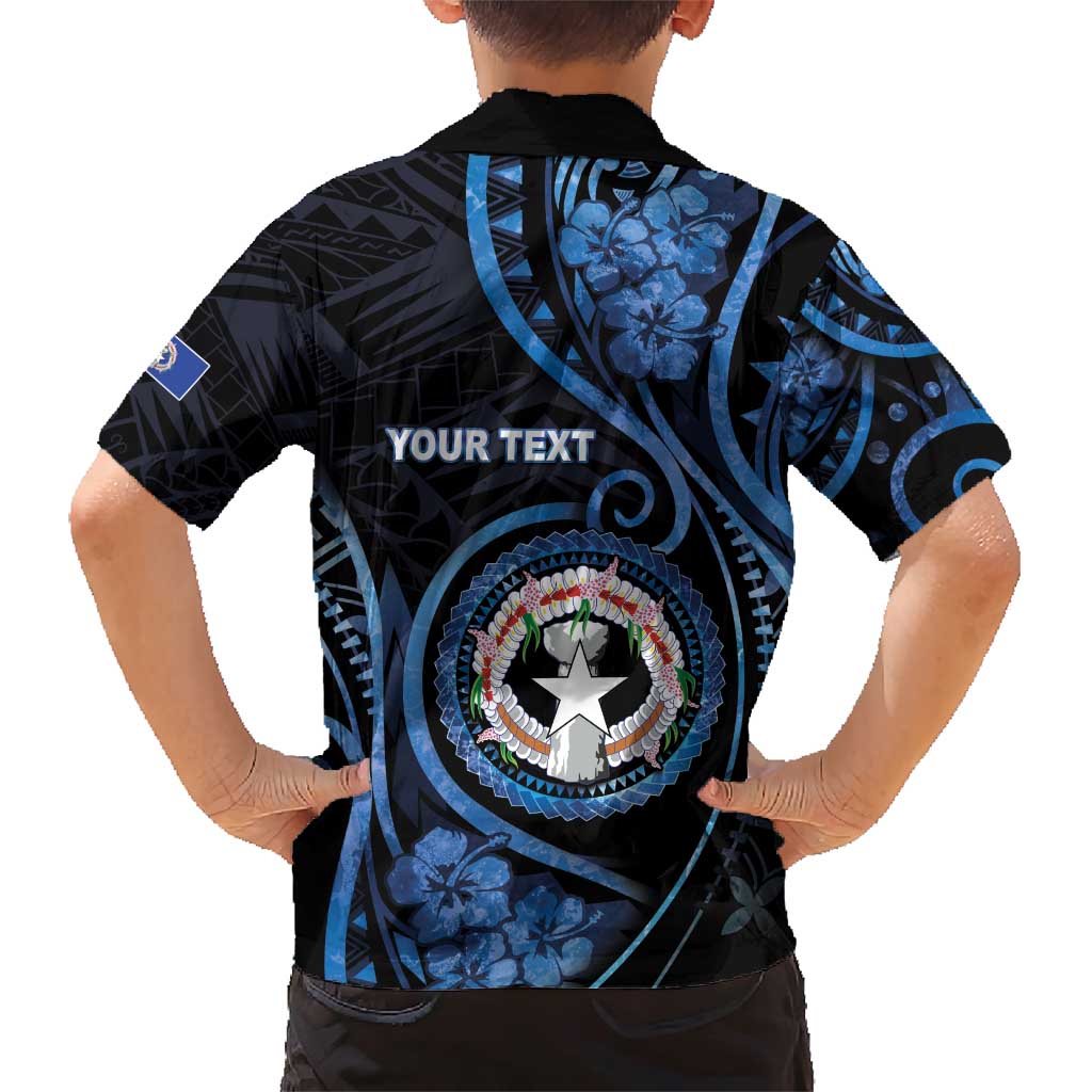 Personalized Northern Mariana Islands Family Matching Short Sleeve Bodycon Dress and Hawaiian Shirt Ocean Floral Pattern