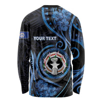 Personalized Northern Mariana Islands Long Sleeve Shirt Ocean Floral Pattern
