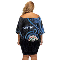 Personalized Northern Mariana Islands Off Shoulder Short Dress Ocean Floral Pattern