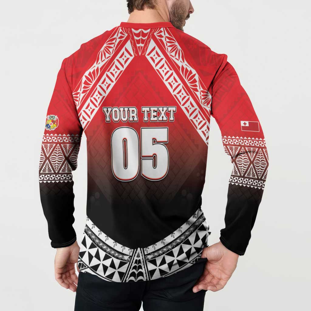 Custom Rugby Tonga MMT Button Sweatshirt Mana O Tonga LT05 - Polynesian Pride