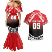 Custom Rugby Tonga MMT Couples Matching Mermaid Dress and Hawaiian Shirt Mana O Tonga LT05 - Polynesian Pride