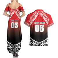 Custom Rugby Tonga MMT Couples Matching Summer Maxi Dress and Hawaiian Shirt Mana O Tonga LT05 - Polynesian Pride