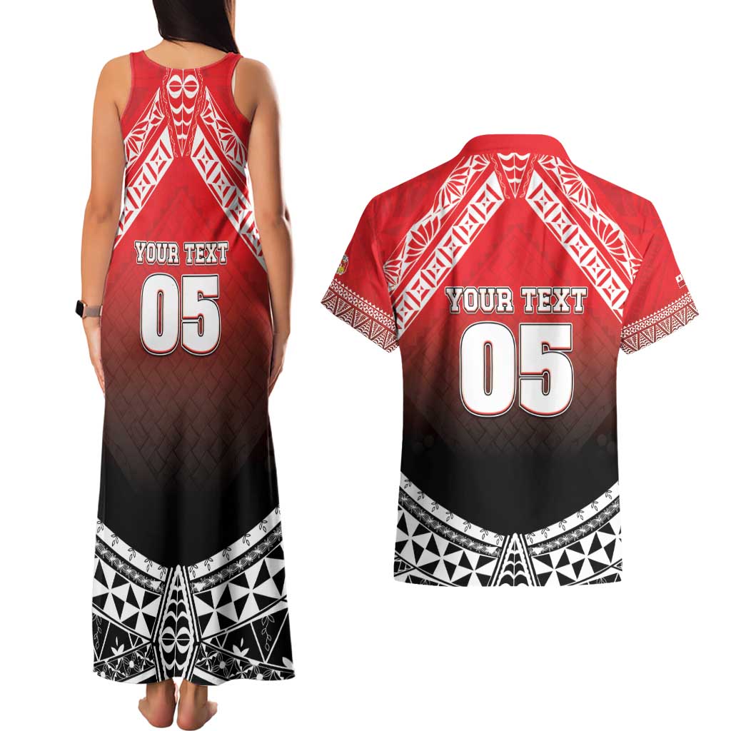 Custom Rugby Tonga MMT Couples Matching Tank Maxi Dress and Hawaiian Shirt Mana O Tonga LT05 - Polynesian Pride