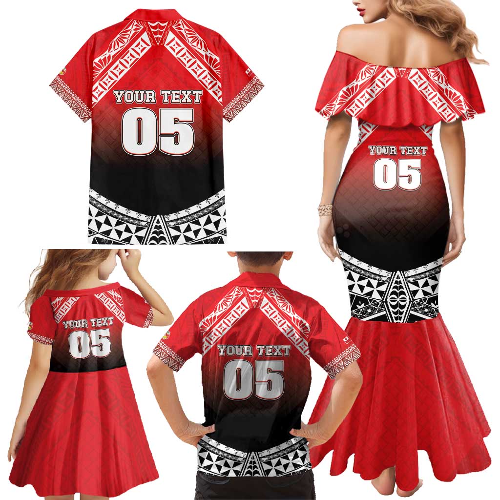 Custom Rugby Tonga MMT Family Matching Mermaid Dress and Hawaiian Shirt Mana O Tonga LT05 - Polynesian Pride
