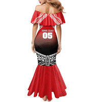 Custom Rugby Tonga MMT Family Matching Mermaid Dress and Hawaiian Shirt Mana O Tonga LT05 - Polynesian Pride