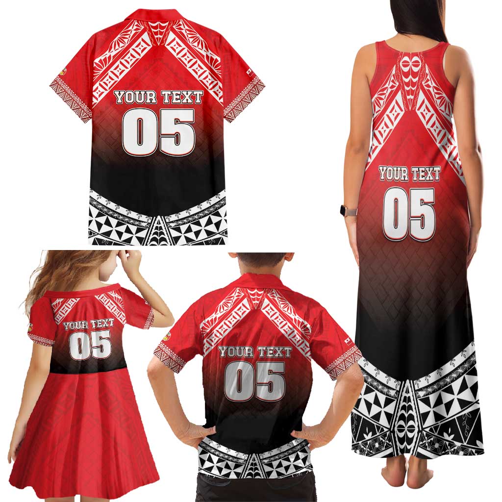 Custom Rugby Tonga MMT Family Matching Tank Maxi Dress and Hawaiian Shirt Mana O Tonga LT05 - Polynesian Pride