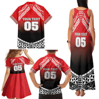 Custom Rugby Tonga MMT Family Matching Tank Maxi Dress and Hawaiian Shirt Mana O Tonga LT05 - Polynesian Pride
