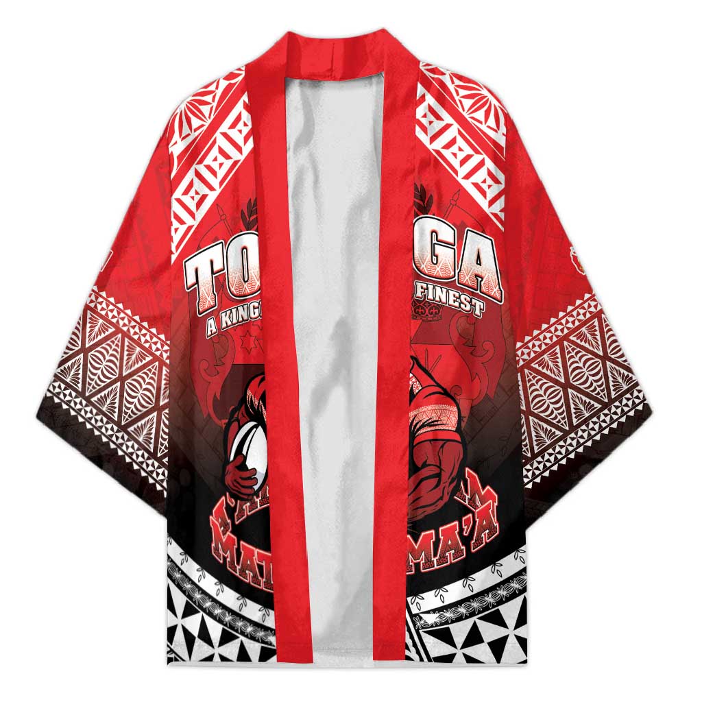 Custom Rugby Tonga MMT Kimono Mana O Tonga LT05 Unisex Red - Polynesian Pride
