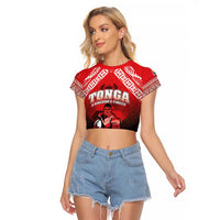 Custom Rugby Tonga MMT Raglan Cropped T Shirt Mana O Tonga - Polynesian Pride