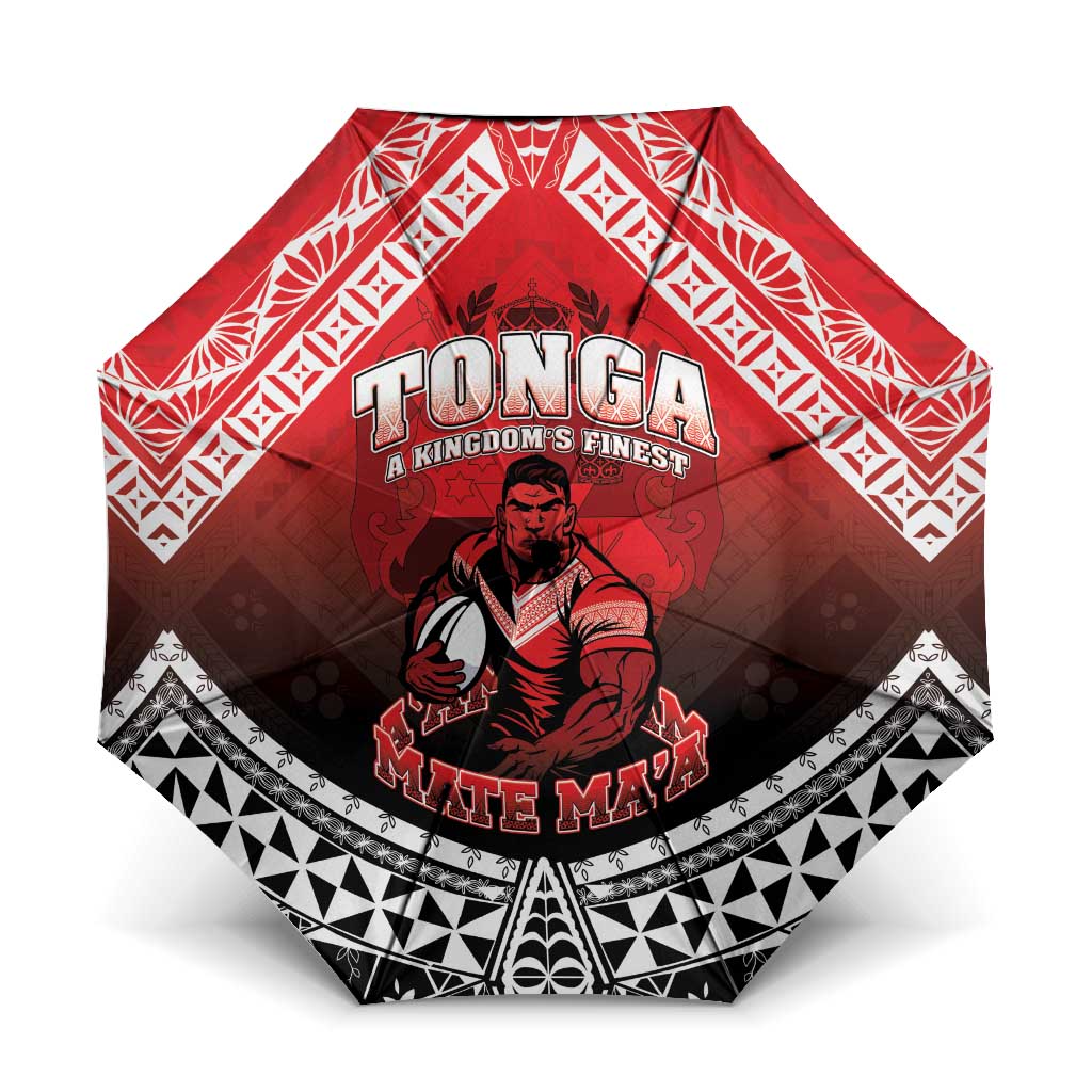 Rugby Tonga MMT Umbrella Mana O Tonga LT05 One Size Folded 11.42 inch Opened Diameter 37.4 inch Red - Polynesian Pride