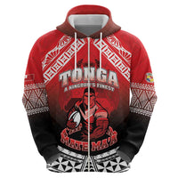 Custom Rugby Tonga MMT Zip Hoodie Mana O Tonga LT05 - Polynesian Pride