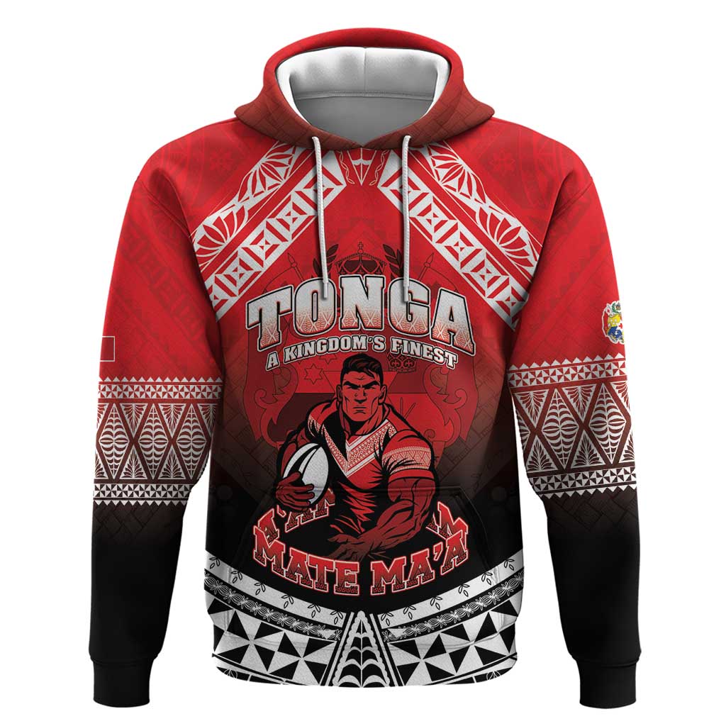 Custom Rugby Tonga MMT Zip Hoodie Mana O Tonga LT05 Pullover Hoodie Red - Polynesian Pride