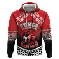 Custom Rugby Tonga MMT Zip Hoodie Mana O Tonga LT05 Pullover Hoodie Red - Polynesian Pride