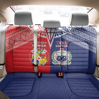 Rugby Samoa And Tonga Back Car Seat Cover Toa Samoa With Mate Maa LT05 - Polynesian Pride