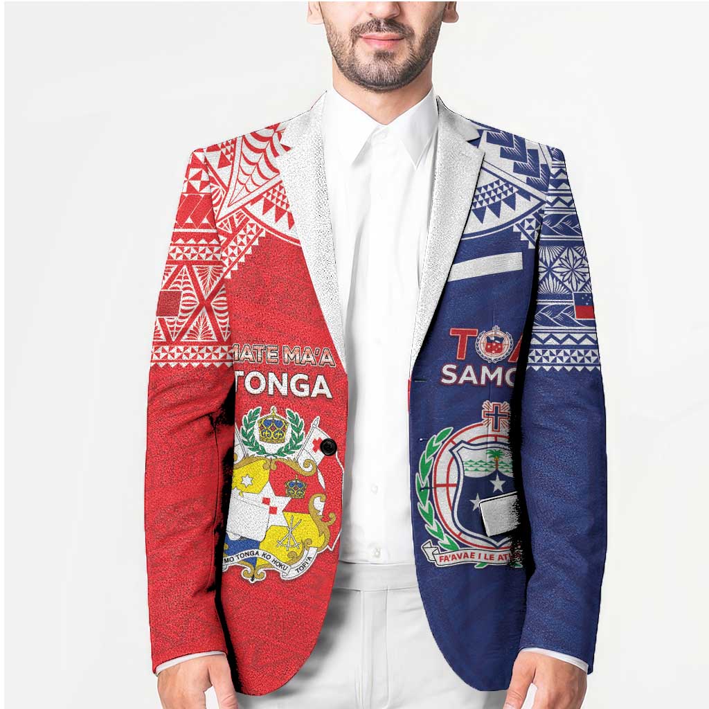 Custom Rugby Samoa And Tonga Blazer Toa Samoa With Mate Maa LT05 - Polynesian Pride