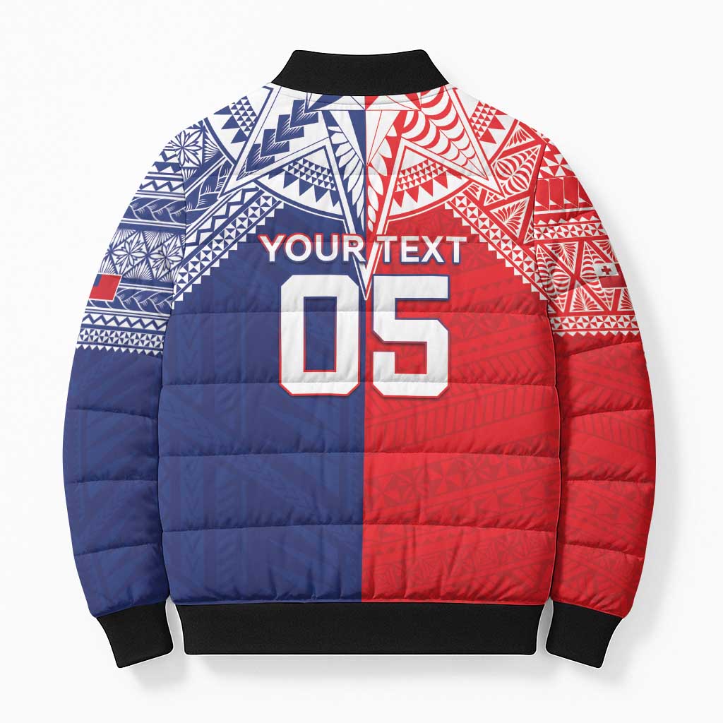 Custom Rugby Samoa And Tonga Bomber Puffer Jacket Toa Samoa With Mate Maa LT05 - Polynesian Pride
