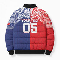 Custom Rugby Samoa And Tonga Bomber Puffer Jacket Toa Samoa With Mate Maa LT05 - Polynesian Pride