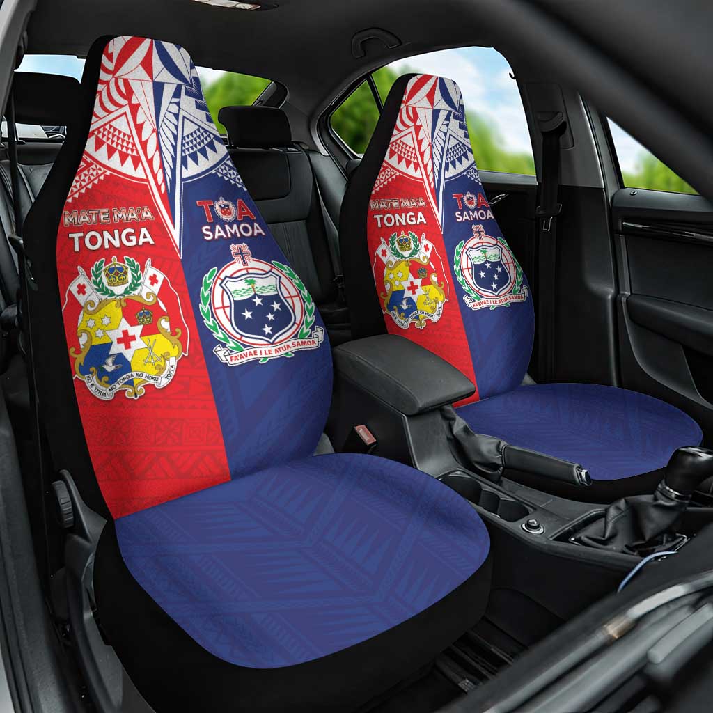 Rugby Samoa And Tonga Car Seat Cover Toa Samoa With Mate Maa LT05 One Size Multicolor - Polynesian Pride