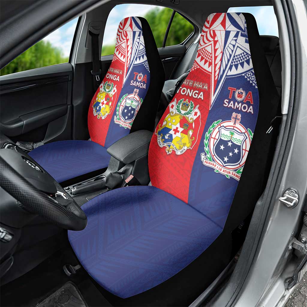 Rugby Samoa And Tonga Car Seat Cover Toa Samoa With Mate Maa LT05 - Polynesian Pride