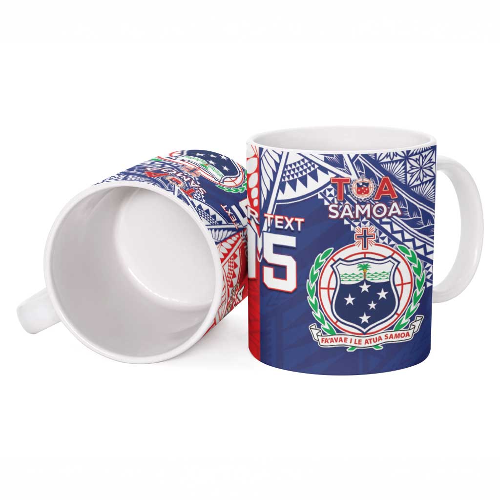 Custom Rugby Samoa And Tonga Ceramic Mug Toa Samoa With Mate Maa LT05 - Polynesian Pride