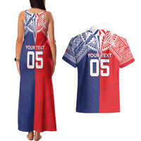 Custom Rugby Samoa And Tonga Couples Matching Tank Maxi Dress and Hawaiian Shirt Toa Samoa With Mate Maa LT05 - Polynesian Pride