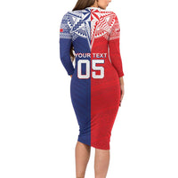 Custom Rugby Samoa And Tonga Family Matching Long Sleeve Bodycon Dress and Hawaiian Shirt Toa Samoa With Mate Maa LT05 - Polynesian Pride