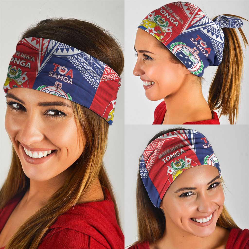 Rugby Samoa And Tonga Neck Gaiter Toa Samoa With Mate Maa - Polynesian Pride