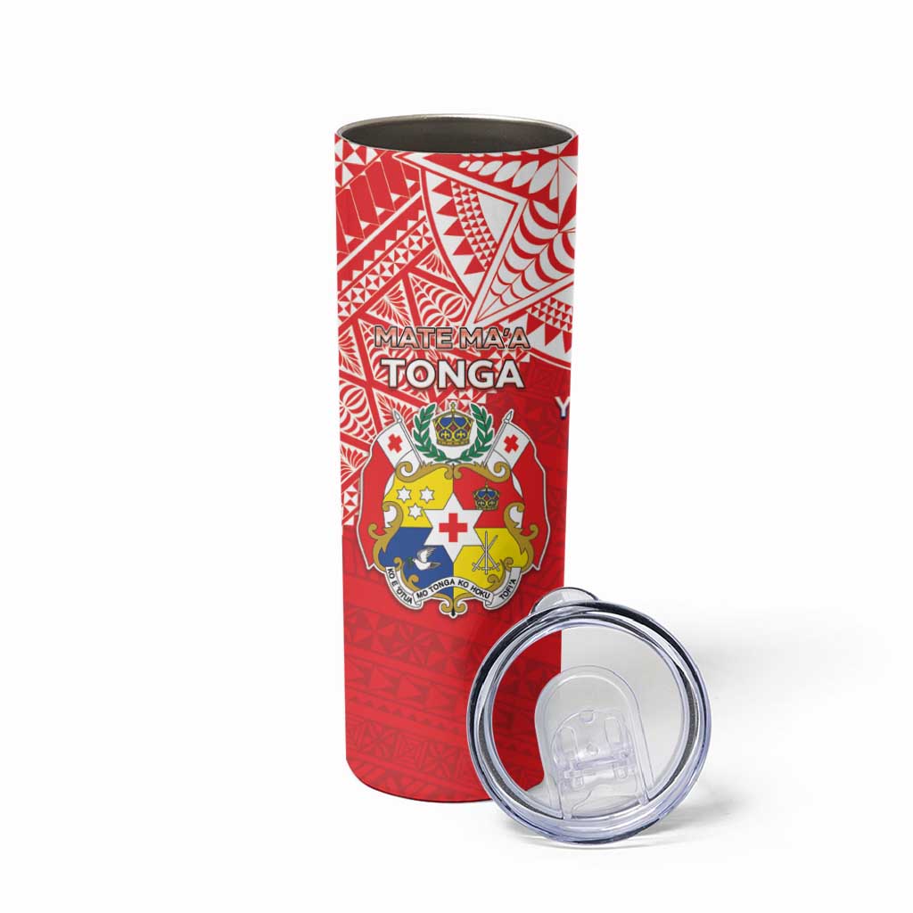 Custom Rugby Samoa And Tonga Skinny Tumbler Toa Samoa With Mate Maa LT05 - Polynesian Pride