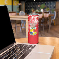 Custom Rugby Samoa And Tonga Skinny Tumbler Toa Samoa With Mate Maa LT05 - Polynesian Pride