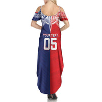 Custom Rugby Samoa And Tonga Summer Maxi Dress Toa Samoa With Mate Maa LT05 - Polynesian Pride