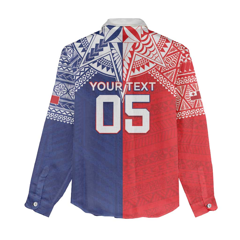 Custom Rugby Samoa And Tonga Women Casual Shirt Toa Samoa With Mate Maa LT05 - Polynesian Pride